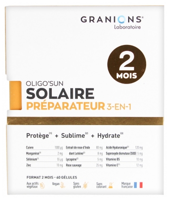 Granions Oligo'Sun Solaire Préparateur 3en1 60 Jours 60 Gélules