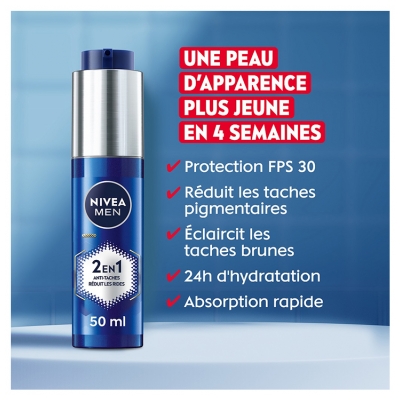 Nivea Men Power Crème Visage 2en1 Anti-Tâches & Anti-Âge SPF30 50 mlNivea Men Power Crème Visage 2en1 Anti-Tâches & Anti-Âge SPF30 50 ml