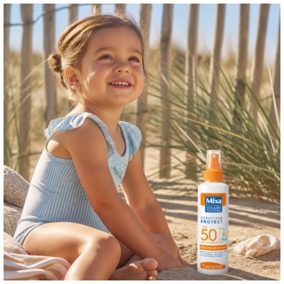 Mixa Dermo Protect Kids Spray Solaire Peaux Fragiles Enfants SPF50+ Sans Parfum 175 ml