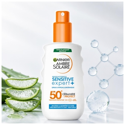 Garnier Ambre Solaire Sensitive Expert+ Spray Solaire Hypoallergénique SPF50+ 150 ml
