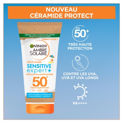 Garnier Ambre Solaire Sensitive Expert+ Bébé à l'Ombre SPF50+ Format Voyage 50 ml