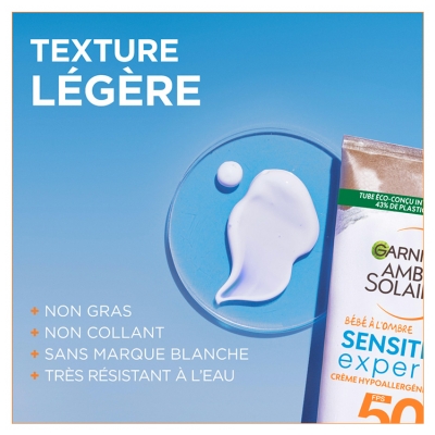 Garnier Ambre Solaire Sensitive Expert+ Bébé à l'Ombre SPF50+ Format Voyage 50 ml