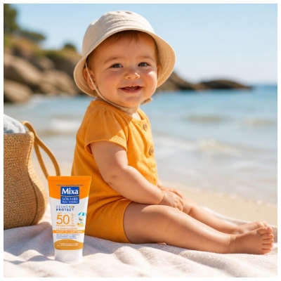 Mixa Dermo Protect Kids Mini Lait Solaire Peaux Fragiles Bébés SPF50+ Sans Parfum 50 ml