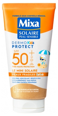 Mixa Dermo Protect Kids Mini Lait Solaire Peaux Fragiles Bébés SPF50+ Sans Parfum 50 ml