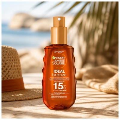 Garnier Ambre Solaire Ideal Bronze Huile Sublimatrice Protectrice SPF15 150 ml