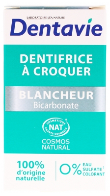 Dentavie Dentifrice à Croquer Blancheur Bicarbonate 60 Unités