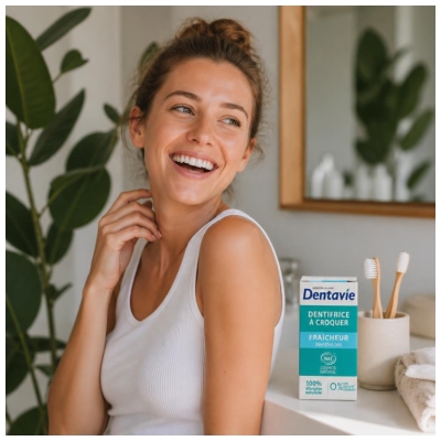 Dentavie Dentifrice à Croquer Fraîcheur Menthol Bio 60 Unités
