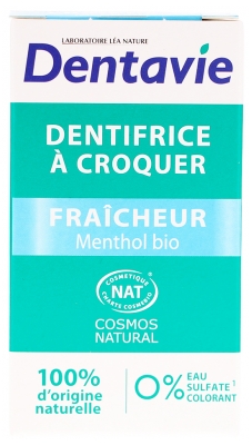Dentavie Dentifrice à Croquer Fraîcheur Menthol Bio 60 Unités