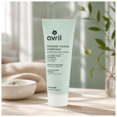 Avril Masque Visage Purifiant Aux Argiles Bio 50 ml