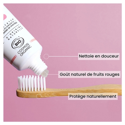 Pulpe de Vie Dentifrice Enfant Goût Fruits Rouges à l'extrait de Framboise Bio 75 ml