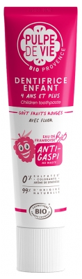 Pulpe de Vie Dentifrice Enfant Goût Fruits Rouges à l'extrait de Framboise Bio 75 ml