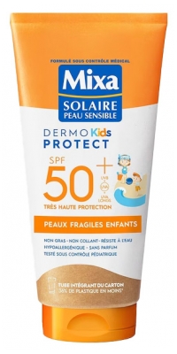 Mixa Dermo Protect Kids Lait Solaire Peaux Fragiles Enfants Sans Parfum SPF50+ 175 ml