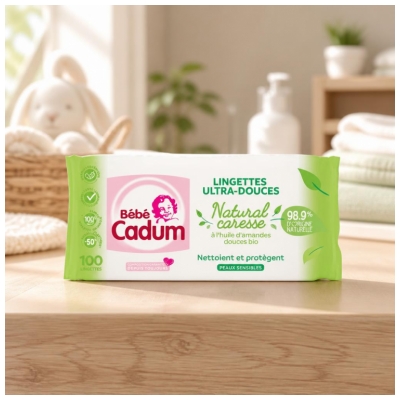 Bébé Cadum Lingettes Ultra Douces Peaux Sensibles 100 Unités