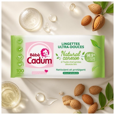 Bébé Cadum Lingettes Ultra Douces Peaux Sensibles 100 Unités