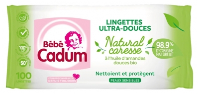 Bébé Cadum Lingettes Ultra Douces Peaux Sensibles 100 Unités