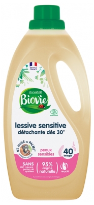 Biovie Lessive Intensive Détachante dès 30°C pour Peaux Sensibles 2 Litres