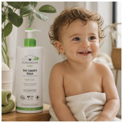 Alphanova Bébé Gel Lavant Doux Biologique 1 Litre
