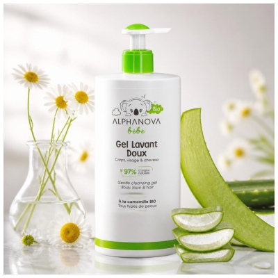Alphanova Bébé Gel Lavant Doux Biologique 1 Litre