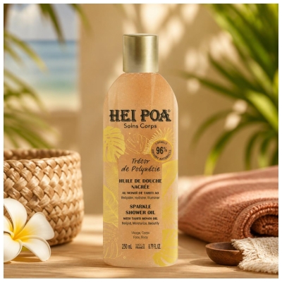 Hei Poa Soins Corps Trésor de Polynésie Huile Nacrée 250 ML