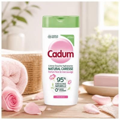 Cadum Natural Caresse Crème de Douche à la Fleur de Rose Sauvage 400 ML