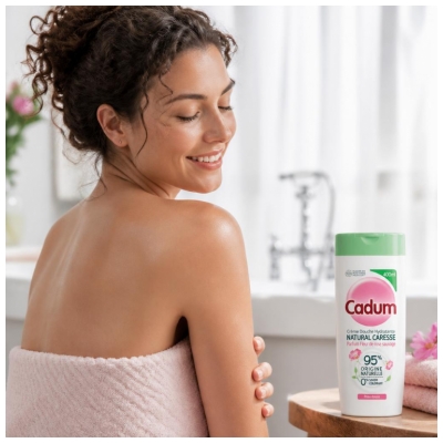 Cadum Natural Caresse Crème de Douche à la Fleur de Rose Sauvage 400 ML