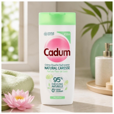 Cadum Natural Caresse Crème de Douche Hydratante à la Fleur de Lotus 400 ML