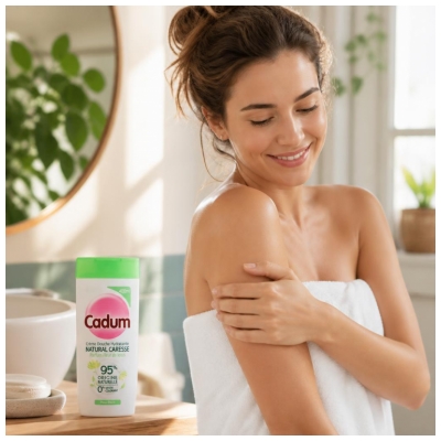 Cadum Natural Caresse Crème de Douche Hydratante à la Fleur de Lotus 400 ML