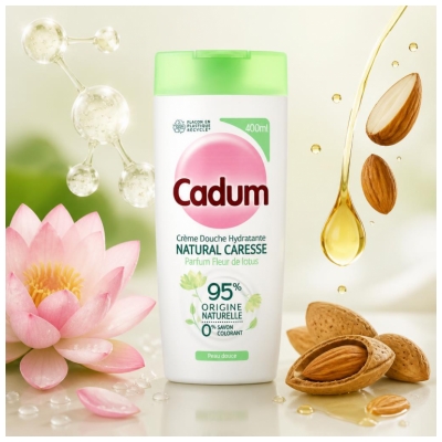 Cadum Natural Caresse Crème de Douche Hydratante à la Fleur de Lotus 400 ML