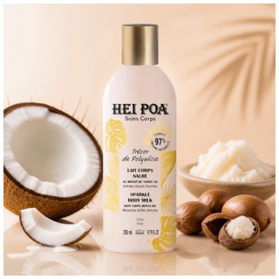 Hei Poa Trésor de Polynésie Lait Corps Nacré Monoï 250 ML