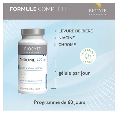 Biocyte Longevity Cr Chrome 200 µg Haute Assimilation 60 Gélules