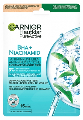 Garnier PureActive BHA + Niacinamid Masque Tissu Anti Imperfections 23 ML