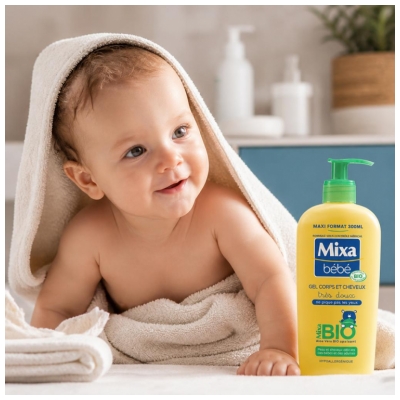 Mixa Bébé Gel 2 en 1 Corps et Cheveux Bio 300 ml