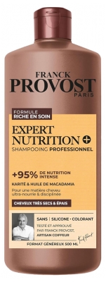 Franck Provost Expert Nutrition + Shampoing pour Cheveux Très Secs et Épais 500 ML