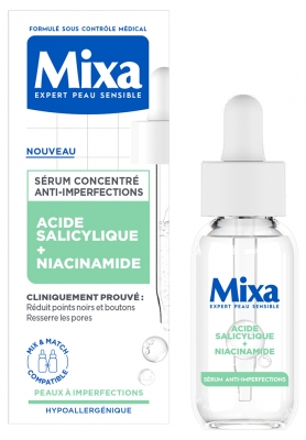 Mixa Sérum Concentré Anti-Imperfections à l'Acide Salycilique + Niacinamide Peaux à Imperfections 30 ml