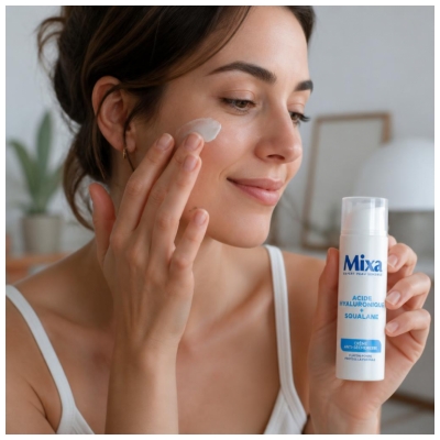 Mixa Crème Anti-Sécheresse à l'Acide Hyaluronique et au Squalane Peaux Déshydratées et Sensibles 50 ml