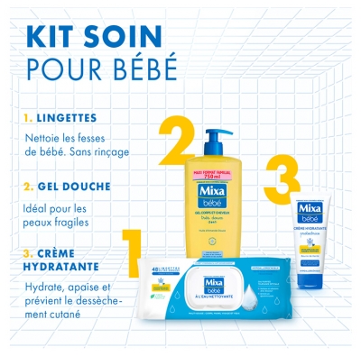 Mixa Bébé Lingettes à l'Eau Nettoyante 48 Unités