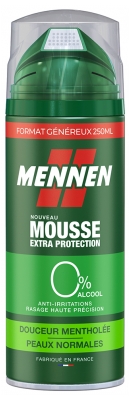 Mennen Mousse de Rasage Extra Protection Douceur Mentholée Peaux Normales 200 ml