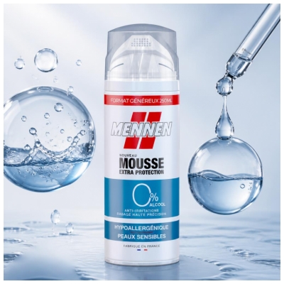 Mennen Mousse de Rasage Extra Protection Peaux Sensibles 250 ml