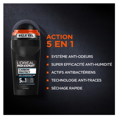 L'Oréal Paris Men Expert Anti-Transpirant 48H Carbon Protect Bille XXL 5en1 50 ml
