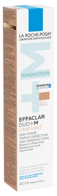 La Roche-Posay Effaclar Duo+M Soin Teinté Triple Correction Anti-Imperfections 40 ml - Teinte : Médium