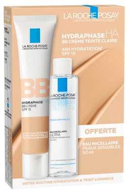 La Roche-Posay Hydraphase HA BB Crème SPF15 40 ml avec Eau Micellaire Offerte