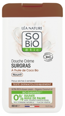 Léa Nature SO BIO étic Douche Crème Surgras à l'Huile de Coco Biologique 450 ML