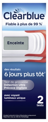 Clearblue Test de Grossesse Détection Ultra Précoce Digital X2