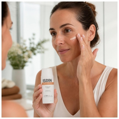Isdin FotoUltra 100 Active Unify Color Crème Solaire Visage Teintée Dépigmentante SPF50+ 50 ml