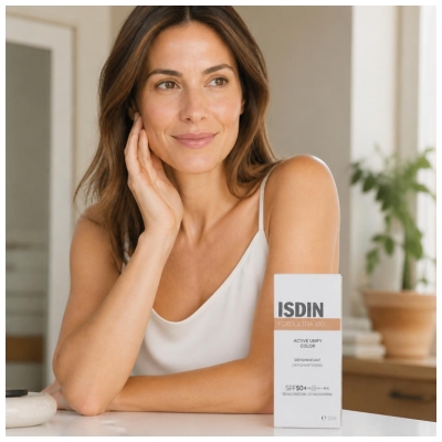 Isdin FotoUltra 100 Active Unify Color Crème Solaire Visage Teintée Dépigmentante SPF50+ 50 ml