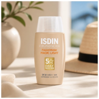 Isdin Fotoprotector Fusion Water Magic Light Écran Solaire Teinté SPF 50 de 50 ML