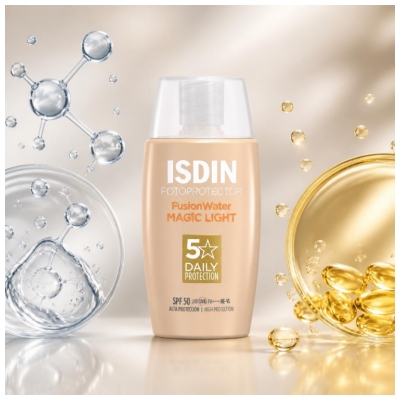 Isdin Fotoprotector Fusion Water Magic Light Écran Solaire Teinté SPF 50 de 50 ML