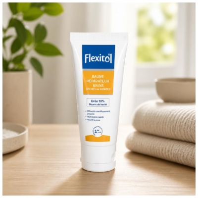 Flexitol Baume Réparateur Mains Sèches ou Abîmées Urée 10% 56 Grammes