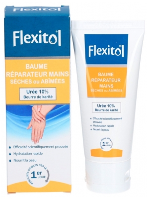 Flexitol Baume Réparateur Mains Sèches ou Abîmées Urée 10% 56 Grammes