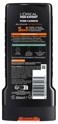L'Oréal Paris Men Expert Pure Carbon Gel Douche 5 en 1 300 ml